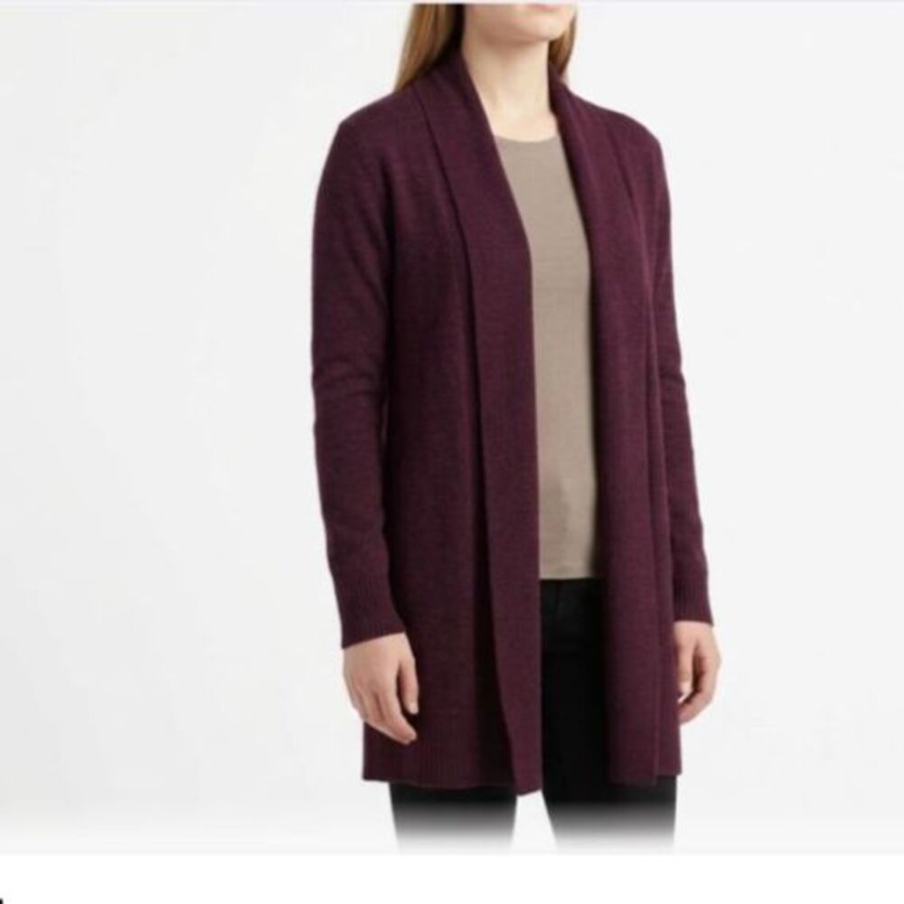 41 Hawthorn Cardigan Sweater Rich Plum Maroon Knit Open Front women's P L Pl Lp